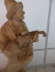 2 Holzfiguren Echtholz Schnitzerei Holzfigur Handarbeit Holzarbeiten Bild 6
