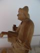 2 Holzfiguren Echtholz Schnitzerei Holzfigur Handarbeit Holzarbeiten Bild 7