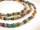 Antike Glasperlen Antique Venetian African Trade Striped Chevron Beads Afrozip Afrika Bild 2