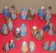 Alte Krippenfiguren Heilige Familie Aus Pappm.  H.  10 Cm Figuren,  Maria,  Josef 7 Krippen & Krippenfiguren Bild 1