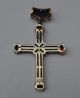 Antik Anhänger Kreuz Echt Silber Handarbeit 925 Mit Gold Cross Croce Croix Schmuck nach Epochen Bild 4