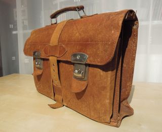 Vintage Leder Aktentasche,  Schultasche,  Case Aus 50 - Er Jahre,  Old Office Bag Bild