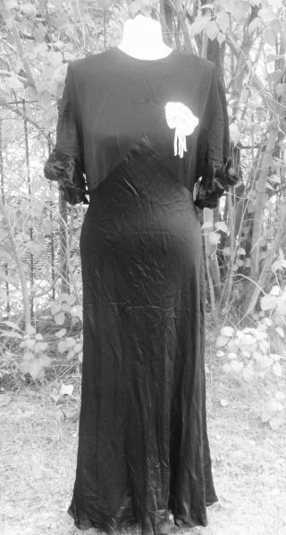 Damenkleid Ca.  1910/20 Alt Schwarz Dekoration Film Requsite Bild