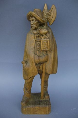 Holzfigur 41cm Nachtächter 870 G Handgeschnitzt Bild