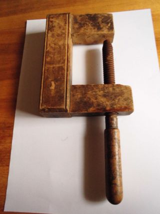 Antike Holzschraubzwinge Bild