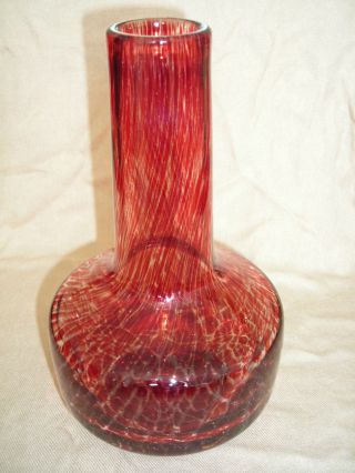 Vase Aus Glas Rot 70er Jahre Bild