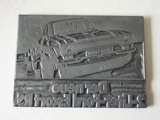 Metall Klischee Druckplatte - Druckstock Werbung 2literford Escort Rs 1960 - 1970er Bild