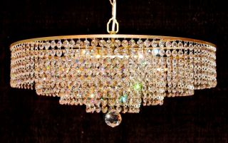 Kristall Kronleuchter - Korb LÜster - Deckenlampe Straß Bleikristall Palwa Antik Bild