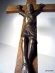 Altes Kreuz Kruzifix Massivholz Bronze Jesus Christus Sammlerstück Bronze Bild 5