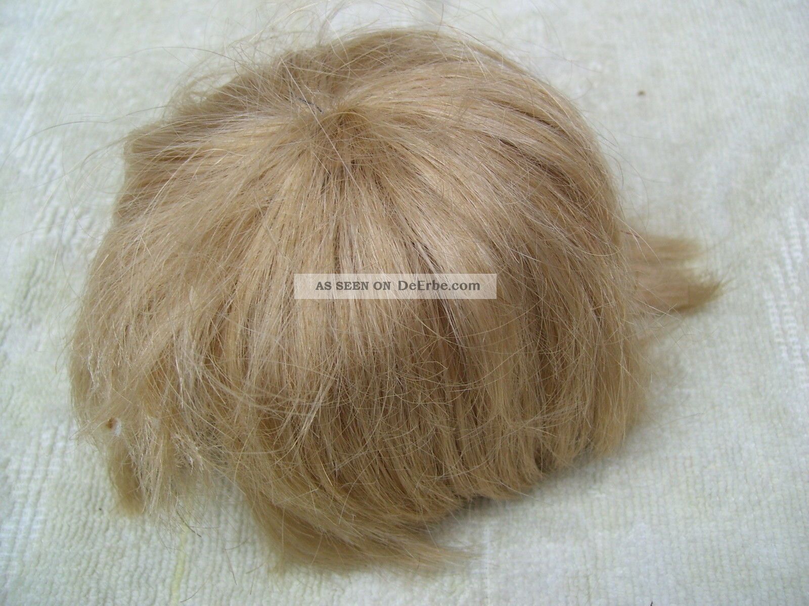 Alte Puppenteile Hellblonde Kurz Haar Perücke Vintage Doll Hair Wig 40 Cm Boy Puppen & Zubehör Bild