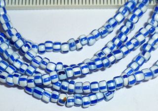 Sams - Beads® 71 Cm Strang Antik Venetian Striped Pound Beads Um 1900 Bild