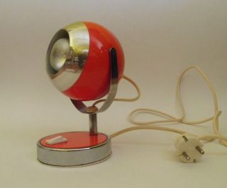 Vintage Kugellampe Tischlampe Schreibtischlampe Orange · 70er Jahre Space Age Bild
