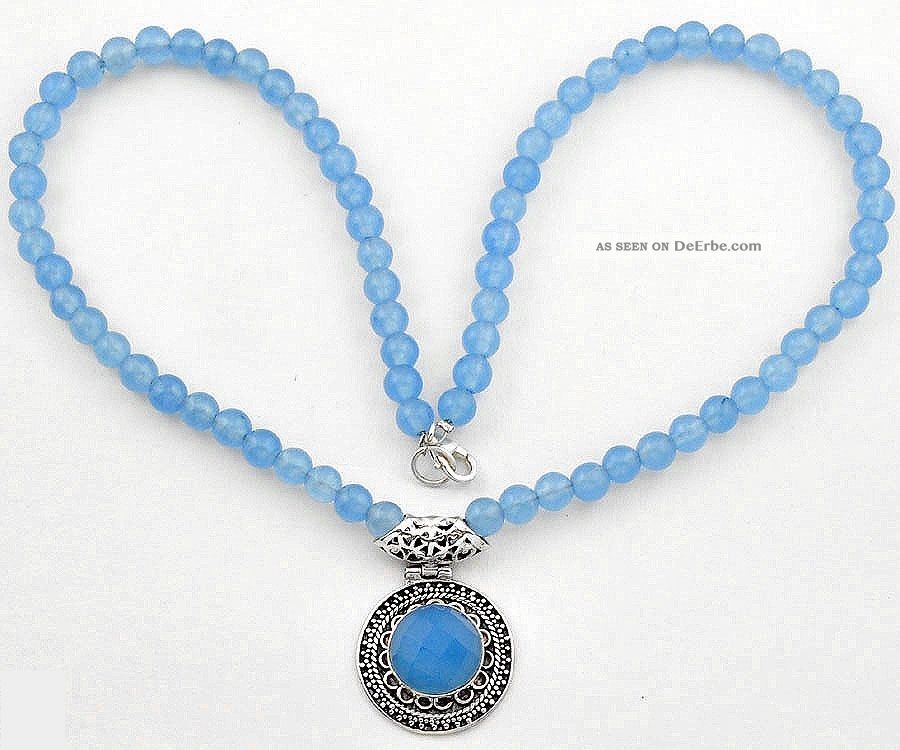 Collier Kette Mit Aquamarin 925er Silber Ketten Bild