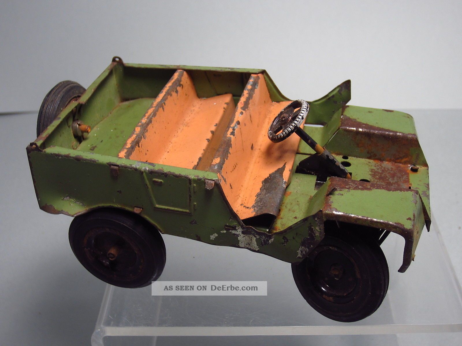 Blechspielzeug Ddr Gm Erh Auto Uhrwerk Militär Jeep Geländewagen Original, gefertigt 1945-1970 Bild