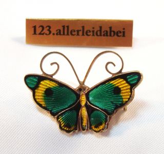 David Andersen Schmetterling Emaille Brosche 925 Er Silber Insekt Enamel /ae 096 Bild