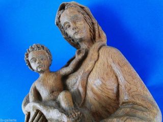 Flämische Madonna / Maria Mit Jesus - Kind Aus Ca.  200 Jahre Alten Eiche H.  : 60cm Bild