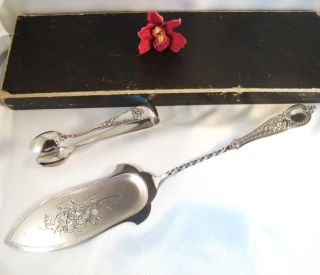 Historismus Tortenheber Jugendstil Silber Auflage 27,  1 Cm Um 1890 / Xx 515 Bild