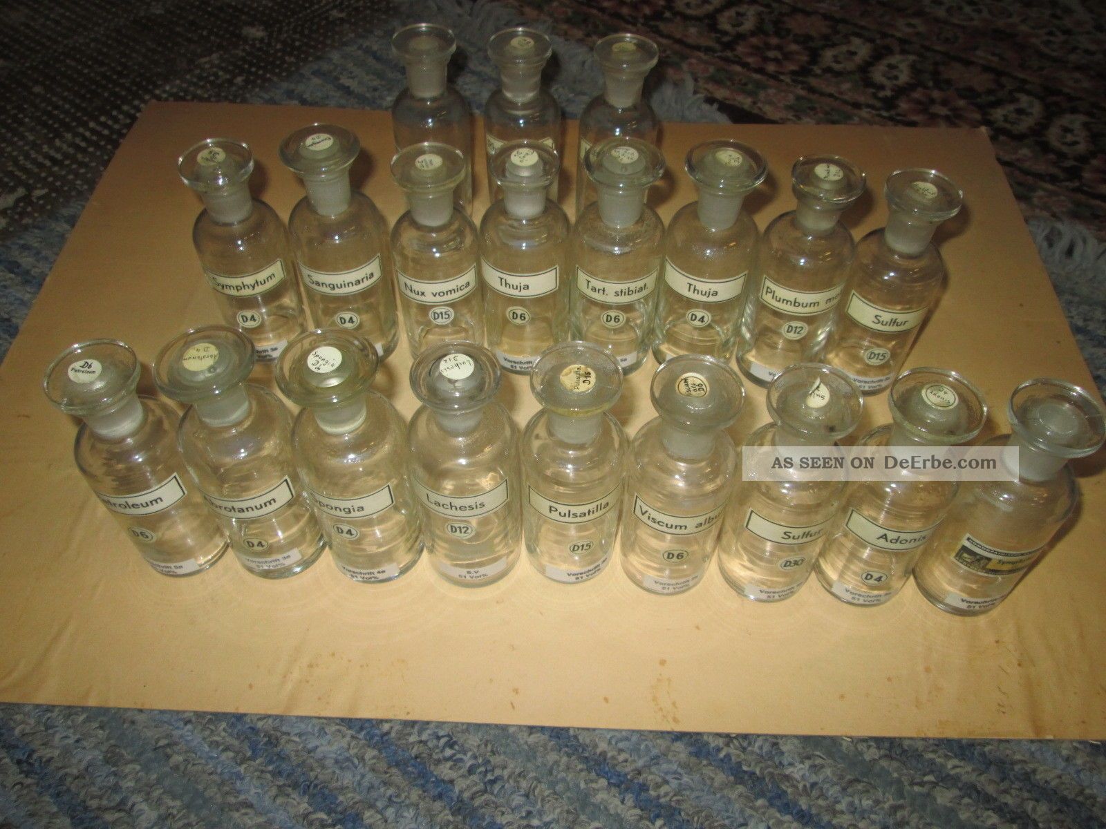 20 Apothekerflaschen Komplett Aus Glas Arzt & Apotheker Bild