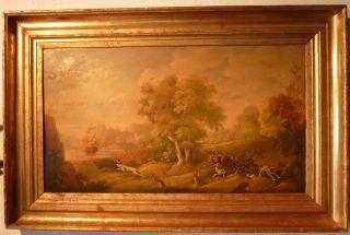 Jagdgemälde Öl Auf Kupfertafel Um 1780 Bild