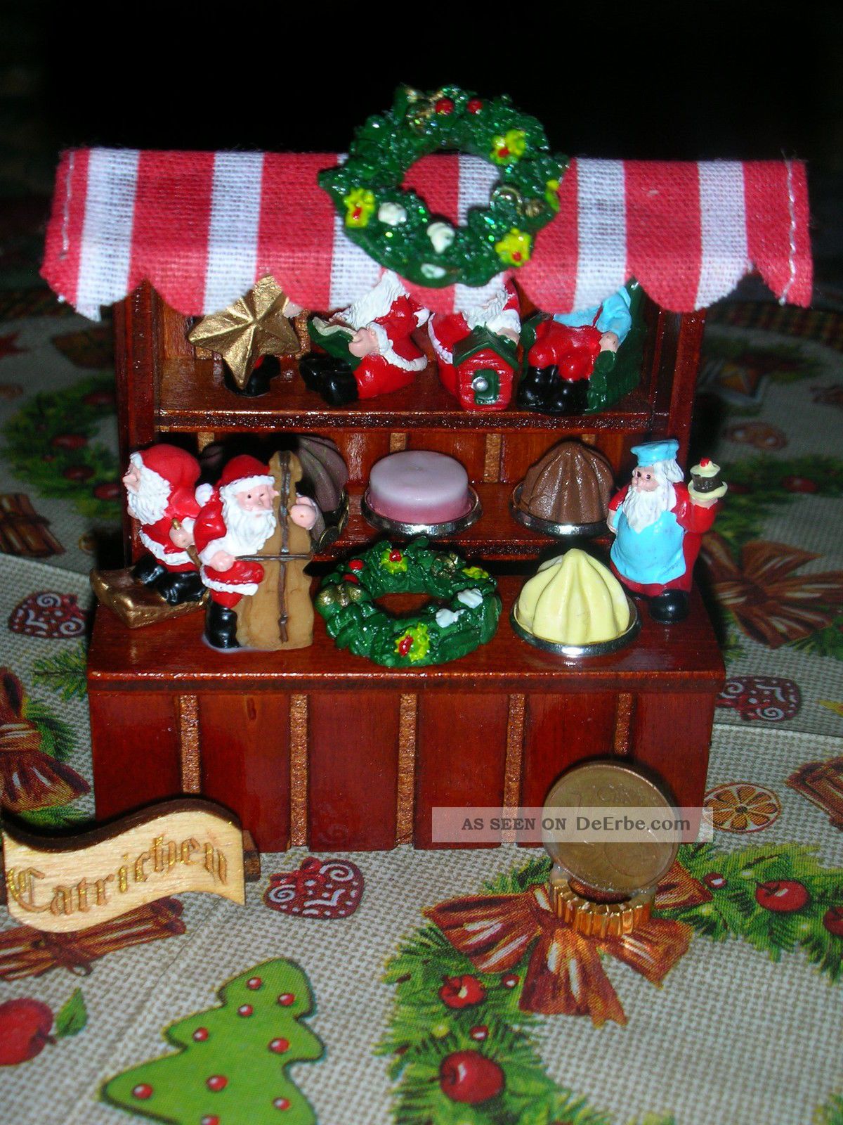 1:24 Weihnachtsmarktstand Mit Nikoläusen/gartenbahn/ Ministuben 1:24/catrichen Kaufmannsläden & Zubehör Bild