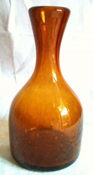 1 Große Dickwandige Glasflasche,  Karaffe Waldglas? Braun Mit Vielen Luftblasen Bild