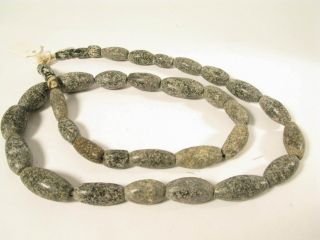 Strang Alte Steinperlen Gneiss Old African Stone Beads Afrozip Bild