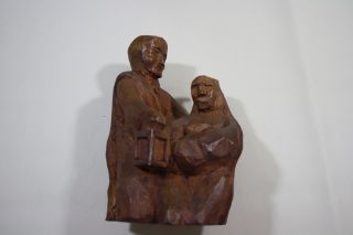 Krippe Blockkrippe Holz Geschnitzt Skulptur Bildhauerarbeit Holzbildhauer Bild
