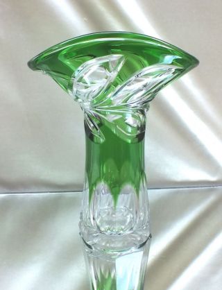 Art Deco Überfang Vase Mit Schliff,  Kunstglas,  Kristall,  Nachtmann?,  Grün Bild