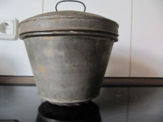 Alte Weißblech Puddingform Mit Deckel,  Backfom,  Wasserbad,  Backen,  Kochen Bild