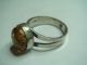566 Antiker Verstellbarer Vintage Ring Echt Silber 925 Mit Bernstein Amber 1950 Ringe Bild 1