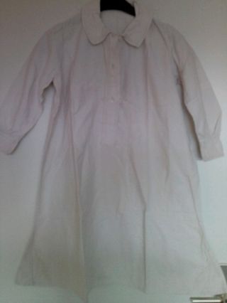 True Vintage Altes Kindernachthemd Weiß Bauernkleidung Baumwollflanell Bild