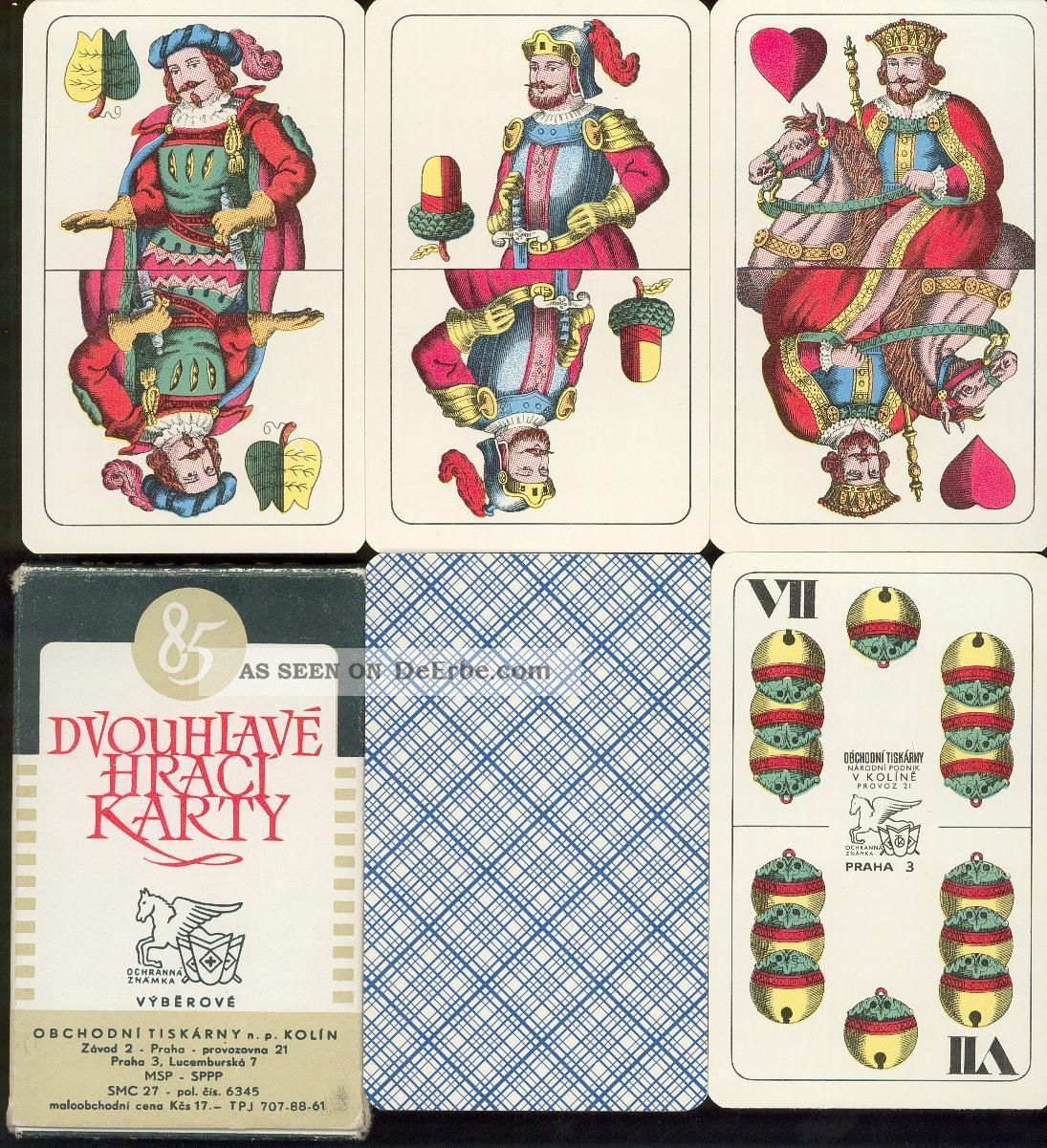 Tell Spielkarten,  Kartenspiel M.  Doppeldeutschem Bild,  Nummer 85 Von Otk,  Čssr Gefertigt nach 1945 Bild