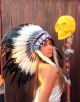 Indianer Kopfschmuck Federhaube Coiffe Indienne War Bonnet Little Big Horn Nordamerika Bild 1