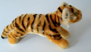 Sehr Alter Steiff Tiger 20cm Ohne Knopf,  Fahne Sehr Gut Erhalten Bild