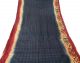 Indian Vintage Craft Saree Pure Khadi Printed Fabric Décor Paisley Black Sari Accessoires Bild 5