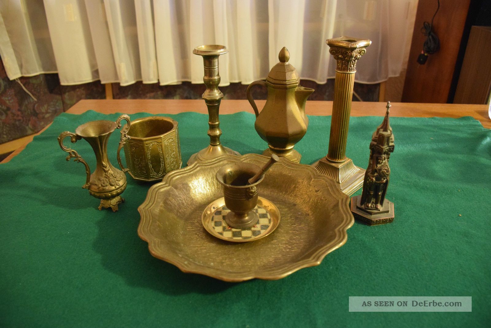 Art Deco Messing Nmk Neue Münchner Kunstgewerbe,  Vase,  Figur,  Kerzenständer,  Mörser Gefertigt nach 1945 Bild