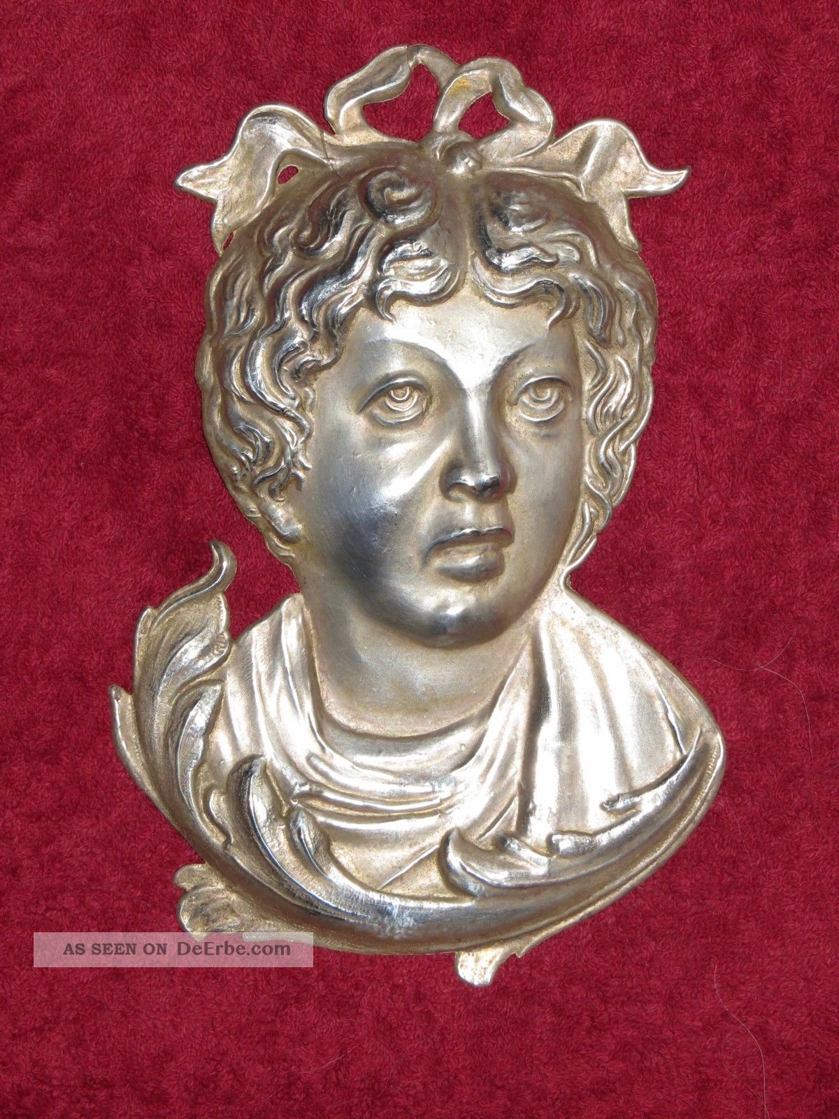 Votivgabe - Um 1945 - Jugendstil MÄdchen Kopf - Ex Voto - Ca 17 Cm Votivbilder & Sakralmalerei Bild