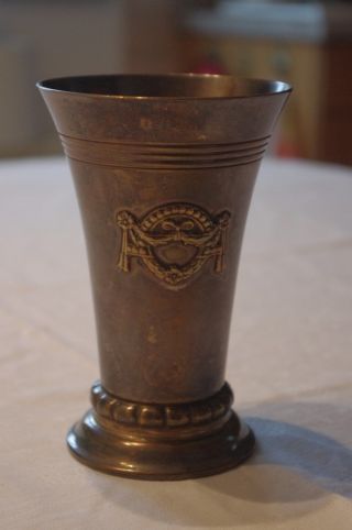 Alter Antiker Messing Kupfer Bronze Becher Pokal Sammlerstück Rare Selten - 1917 - Bild