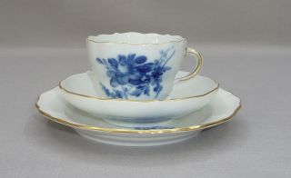 Meissen Kaffeegedeck Blaue Blumen 3 - Teilig 1.  Wahl Kaffeetasse Bild