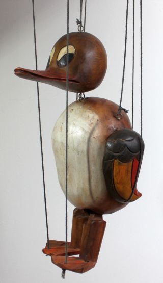 Schöne Große Marionette Aus Holz - Herr Enterich - Deko Ente - Top Bild