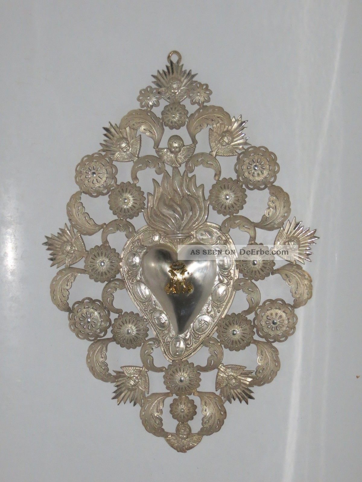 RaritÄt - Herz Um 1940 - Ca.  40 Cm - Filigran Arbeit - Votivgabe - Ex Voto Votivbilder & Sakralmalerei Bild