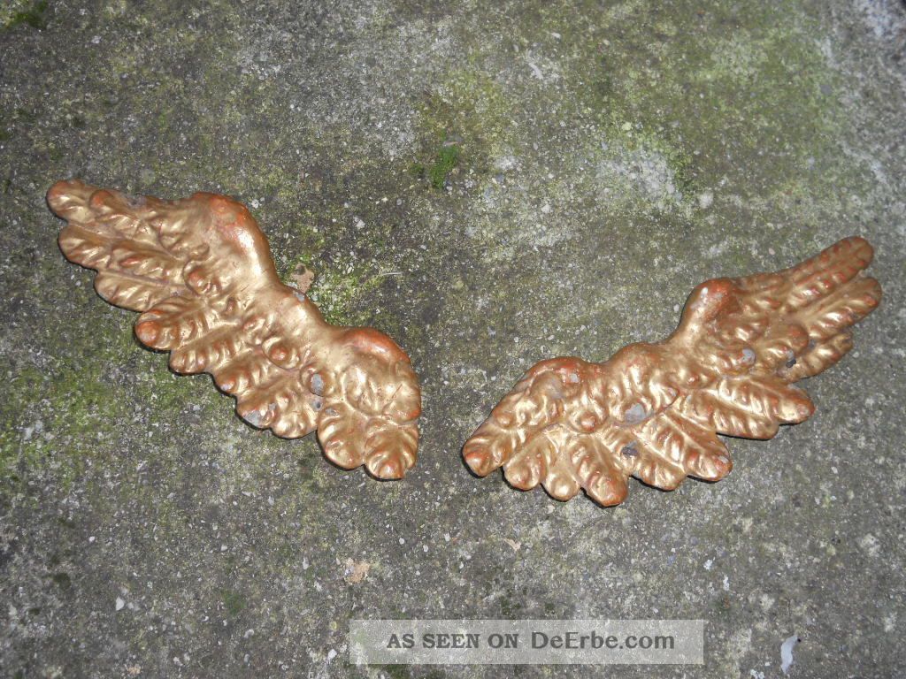 Ein Paar Alte Schöne Flügel Eines Großen Engels,  Barock,  Spannweite 24,  26 Cm Holzarbeiten Bild