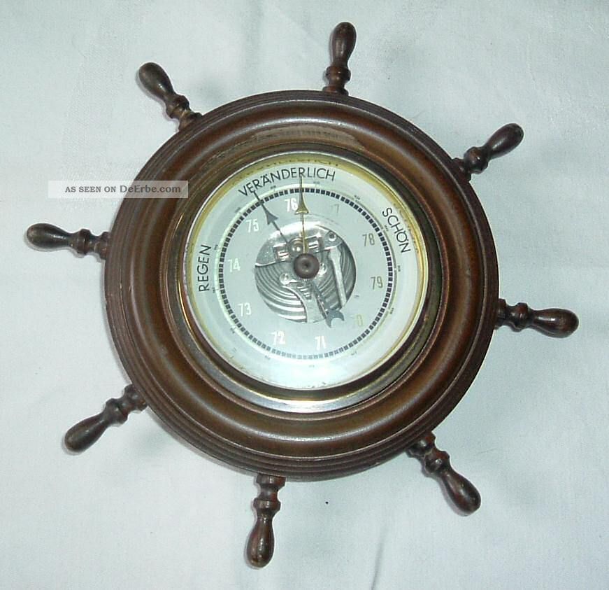 Altes Barometer/thermometer/hygrometer Maritimes Barometer Steuerrad Segler Technik & Instrumente Bild