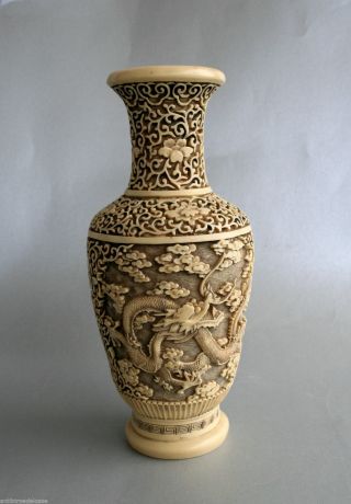 China - Vase Ming - Drache,  Guri - Optik.  Vase,  H:27cm Bild
