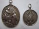2 Stück Anhänger,  Medaillon,  Amulette,  Christliche Motive,  Metall Versilbert,  Antik Antike Bild 1
