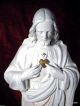 Alte Große Jesus Figur 64 Cm Skulptur Gips Signiert Besondere Dekoration 1900-1949 Bild 4