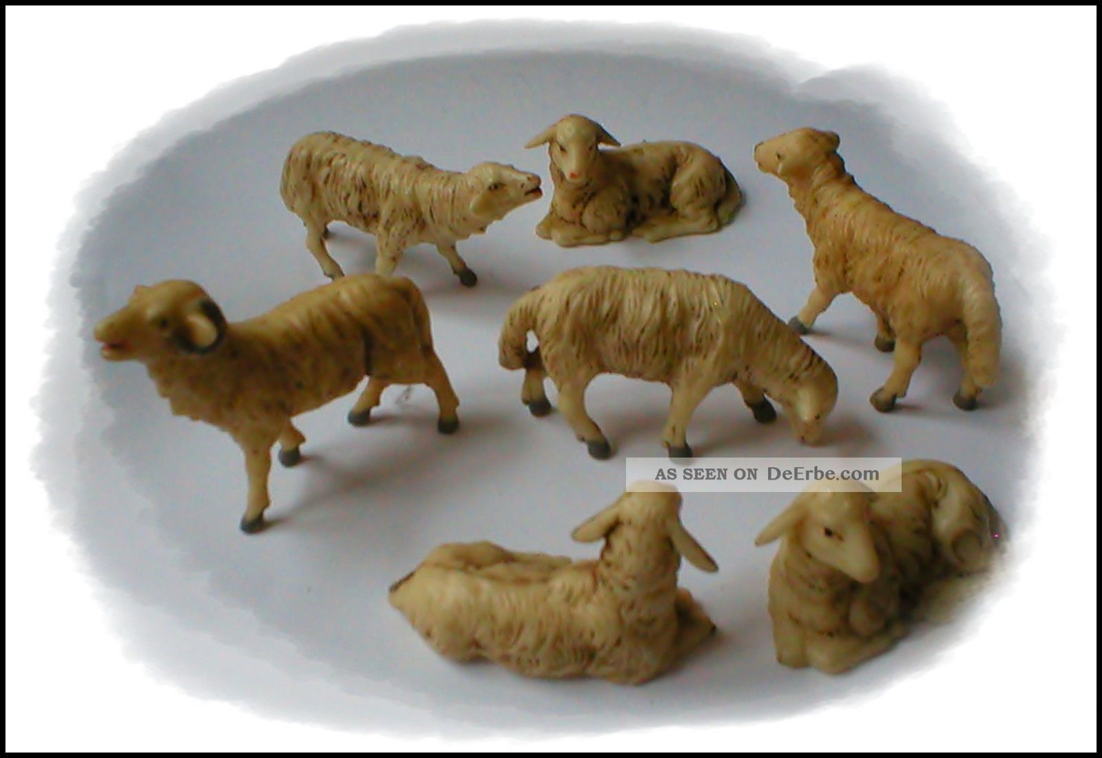 7 Alte Krippenfiguren Schafe Schafherde Mit Widder Sammler Sheep Nativity Scene Krippen & Krippenfiguren Bild
