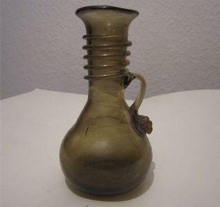 Römische Einhenkelkanne Spiralfaden Glas Mundgeblasen Nachbildung Höhe 13 Cm Bild