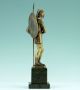 Römischer Krieger Mit Schild & Lanze Bronze Skulptur Um 1900 Natursteinsockel Bronze Bild 6