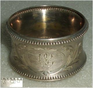Antiker Serviettenring 800er Silber Mit Monogramm Cl (da3714) Bild